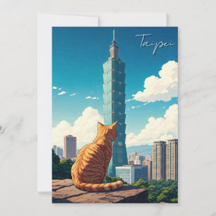 Cartes Pour Fêtes Annuelles Chat à Taipei 101 Taïwan