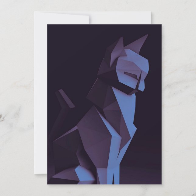 Cartes Pour Fêtes Annuelles Chat Abstrait foncé (Devant)