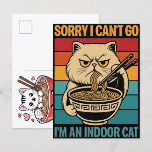 Cartes Pour Fêtes Annuelles Chat adorable savourant un délicieux festin de nou