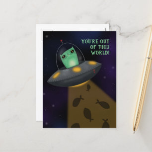Cartes Pour Fêtes Annuelles Chat Alien