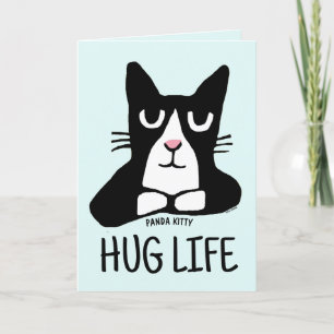CARTES POUR FÊTES ANNUELLES CHAT AMUSANT ANNIVERSAIRE HUG LIFE PANDA KITTY SAL