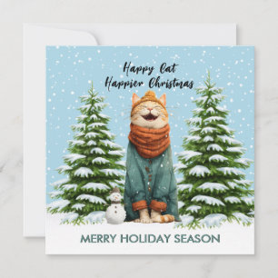 Cartes Pour Fêtes Annuelles *Chat Amusant Joyeux Noël Plus Heureux