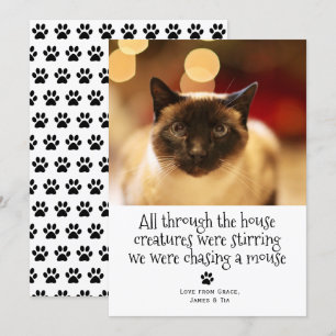 Cartes Pour Fêtes Annuelles Chat animal de compagnie de Noël amusant