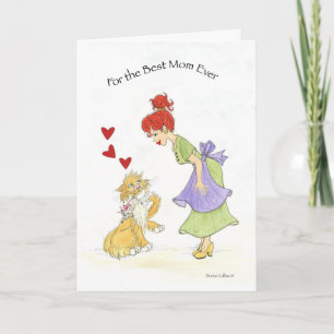 Cartes Pour Fêtes Annuelles Chat avec souris pour maman Valentine Card