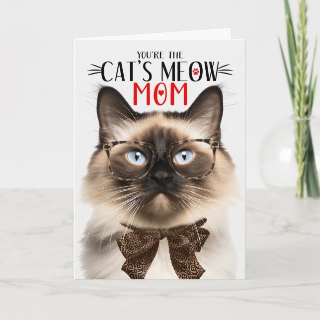 Cartes Pour Fêtes Annuelles Chat balinais pour maman d'animaux de compagnie po (Devant)