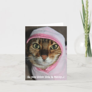 Cartes Pour Fêtes Annuelles Chat Bengal à capuche, "Alors vous pensez que c'es