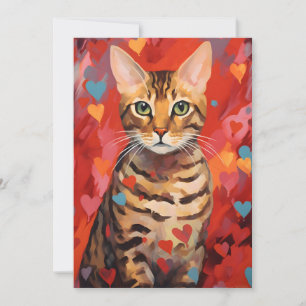 Cartes Pour Fêtes Annuelles Chat Bengal à la Saint-Valentin