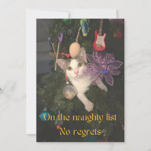Cartes Pour Fêtes Annuelles Chat coquin dans l'appartement de Noël