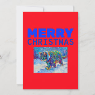 Cartes Pour Fêtes Annuelles Chat dans la neige portant des cache-oreilles