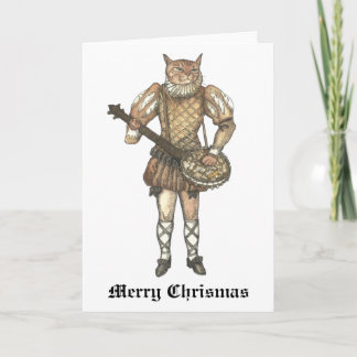 Cartes Pour Fêtes Annuelles Chat de banjo de Joyeux Noël