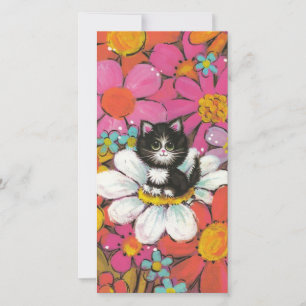 Cartes Pour Fêtes Annuelles Chat de chaton de printemps Vintage des années 197