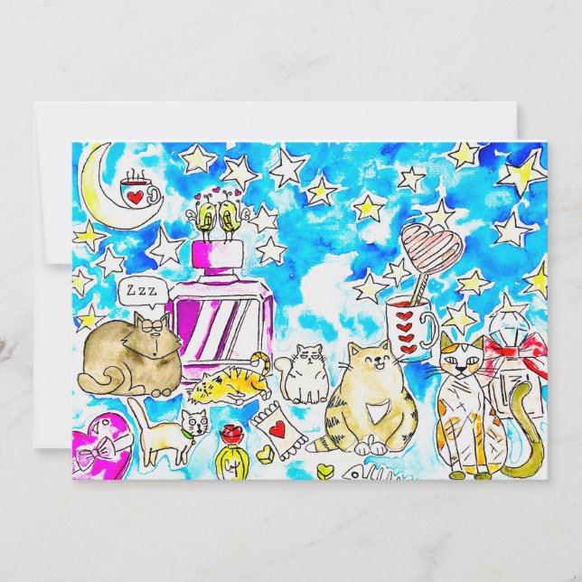 Cartes Pour Fêtes Annuelles Chat de la Saint-Valentin (Devant)