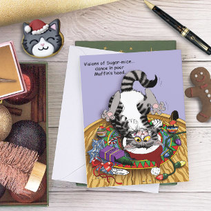 Cartes Pour Fêtes Annuelles Chat de Noël