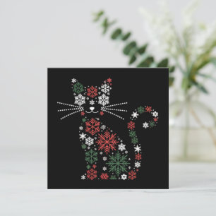 Cartes Pour Fêtes Annuelles Chat de Noël a inventé des flocons de neige Drôles