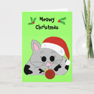 Cartes Pour Fêtes Annuelles Chat de Noël de dessin animé