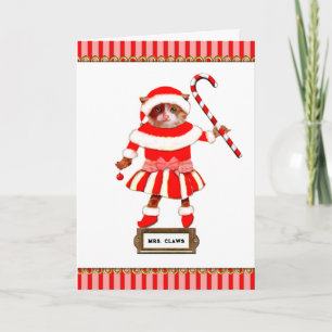 Cartes Pour Fêtes Annuelles Chat de Noël drôle