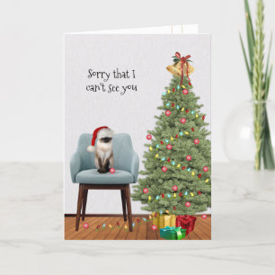 Cartes Pour Fêtes Annuelles Chat de Noël et arbre