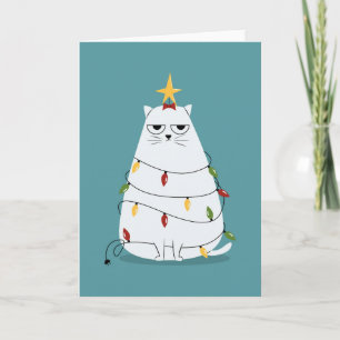 Cartes Pour Fêtes Annuelles Chat de Noël grincheux