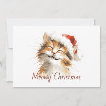 Chat de Noël mignon drôle orange Meowy