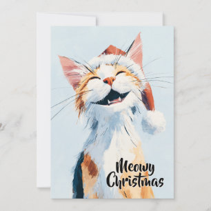 Cartes Pour Fêtes Annuelles Chat de Noël mignon drôle orange Meowy