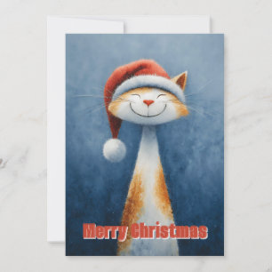 Cartes Pour Fêtes Annuelles Chat de Noël orange drôle et mignon