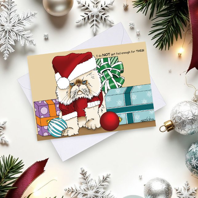 Cartes Pour Fêtes Annuelles Chat de Noël Perse (Créateur téléchargé)