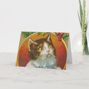 Cartes Pour Fêtes Annuelles Chat de Noël Vintage