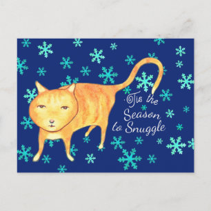Cartes Pour Fêtes Annuelles Chat de Noël Warm Fuzzies & Winter Flurries