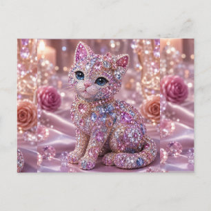 Cartes Pour Fêtes Annuelles Chat de nuit en velours Impression esthétique