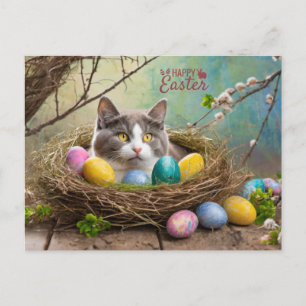 Cartes Pour Fêtes Annuelles Chat de Pâques heureux