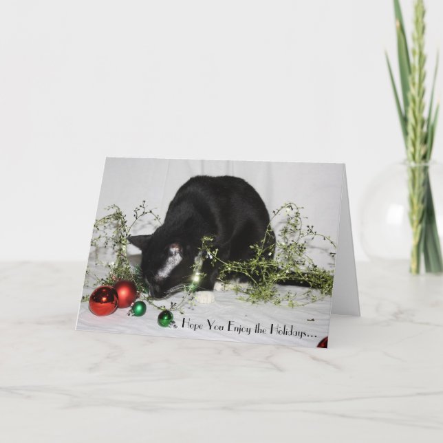 Cartes Pour Fêtes Annuelles Chat de tresse (Devant)