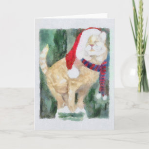 Cartes Pour Fêtes Annuelles Chat de vacances