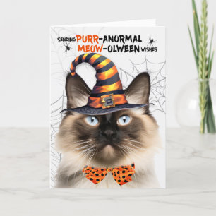 Cartes Pour Fêtes Annuelles Chat d'Halloween balinais PURRanormal MEOWolween