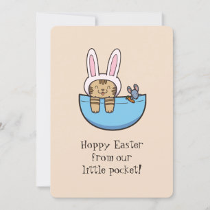 Cartes Pour Fêtes Annuelles Chat drôle en costume lapin Pâques