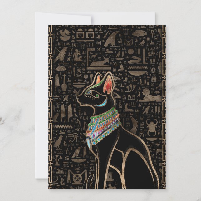 Cartes Pour Fêtes Annuelles Chat égyptien - Bastet (Devant)