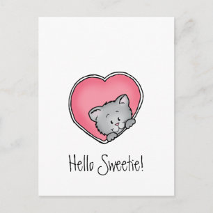 Cartes Pour Fêtes Annuelles Chat en coeur - Cadeau de la Saint-Valentin