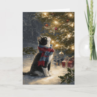 Cartes Pour Fêtes Annuelles Chat en smoking de Noël