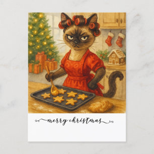 Cartes Pour Fêtes Annuelles Chat est cuisine Noël Cookie pour Chat Siamese
