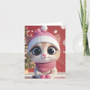 Cartes Pour Fêtes Annuelles Chat Festif à Santa Hat