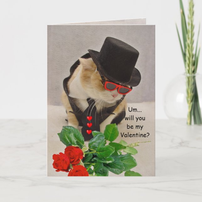 Cartes Pour Fêtes Annuelles Chat frais Valentine (Devant)