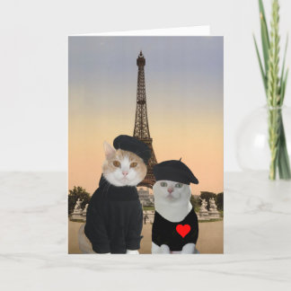 Cartes Pour Fêtes Annuelles Chat français amusant/Kitty Valentine pour mari