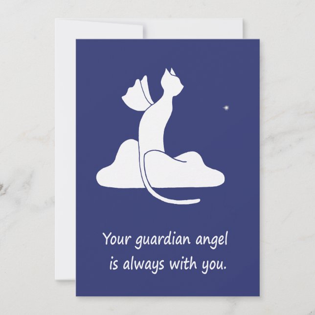 Cartes Pour Fêtes Annuelles Chat Gardien (Devant)
