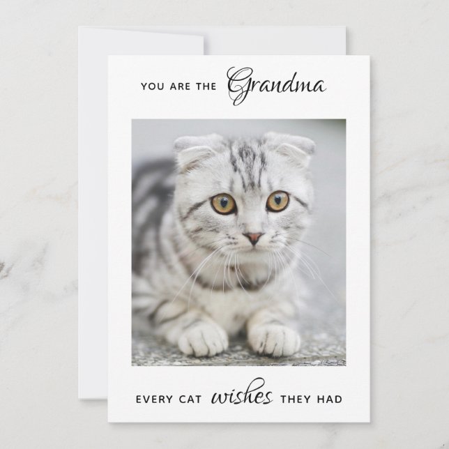 Cartes Pour Fêtes Annuelles Chat Grand-mère Personnalisée Animaux de compagnie (Devant)