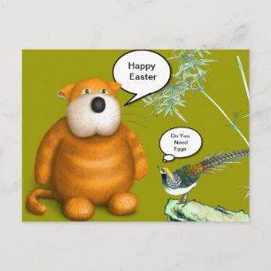 Cartes Pour Fêtes Annuelles Chat gras de Pâques orange