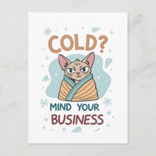 Cartes Pour Fêtes Annuelles Chat Grincheux Esprit Froid Occupe-Toi De Tes Affa