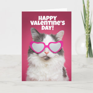 Cartes Pour Fêtes Annuelles Chat Heureuse Sainte-Valentin mignon au coeur Sung