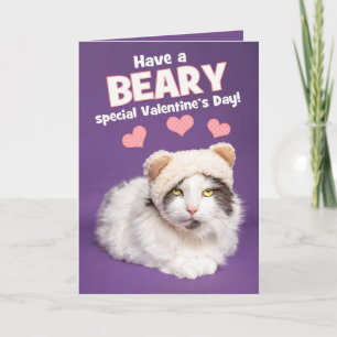 Cartes Pour Fêtes Annuelles Chat Heureuse Sainte-Valentin mignon dans les orei