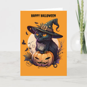 Cartes Pour Fêtes Annuelles Chat heureux d'Halloween