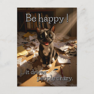 Cartes Pour Fêtes Annuelles Chat heureux – Édition Paper Mess