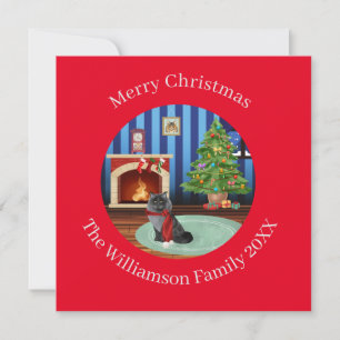 Cartes Pour Fêtes Annuelles Chat Kitty Maine Coon Personnalisé
